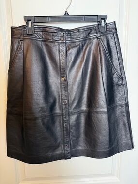 Vince Lamb Leather Skirt